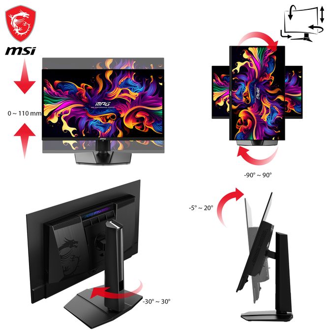 Quad HD Monitor 67,3 cm (26.5 Zoll) 16:9 1 ms 250 cd/m²  MPG 271QRXDE QD-OLED (Schwarz) 