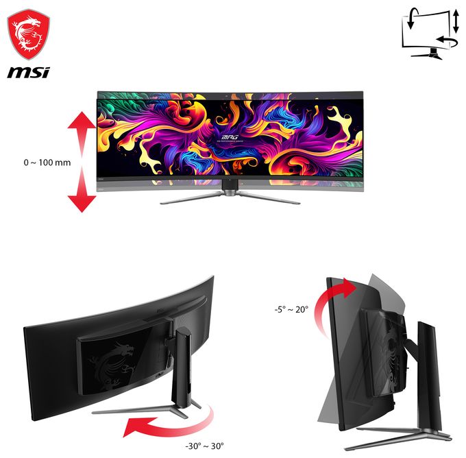 Quad HD Monitor 124,5 cm (49 Zoll) 32:9 0,03 ms 250 cd/m²  MPG 491CQPDE QD-OLED (Schwarz) 