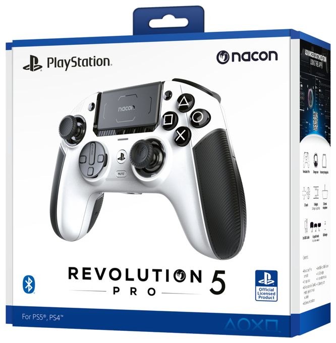 Gamepad für PC, PlayStation PS4, PlayStation PS5  Revolution 5 Pro (Schwarz, Weiß) 
