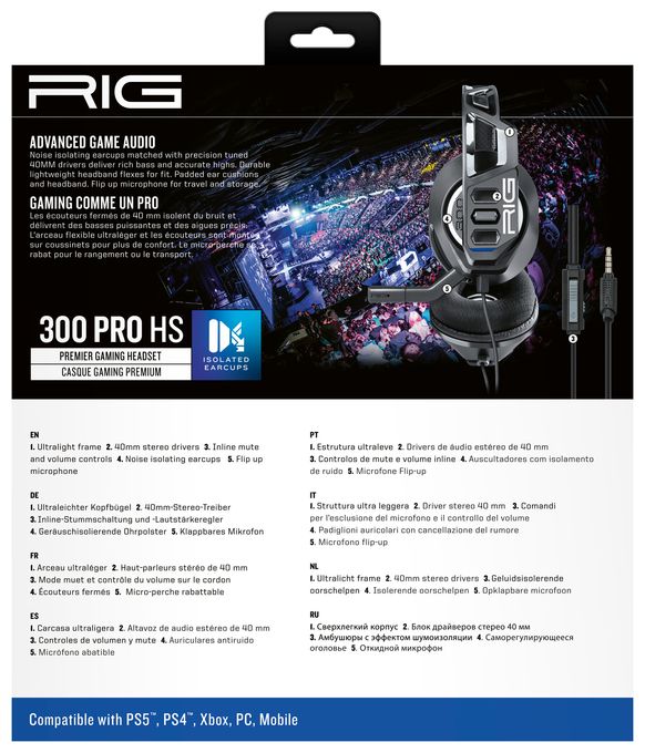 Over Ear Kopfhörer Kabelgebunden  RIG300 Pro HS (Schwarz) 