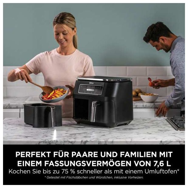 Doppel Heißluftfritteuse 7,6 l 2400 W  AF200EU (Schwarz) 