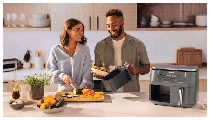 Doppel Heißluftfritteuse 7,6 l 2400 W  DZ300EU (Grau) 