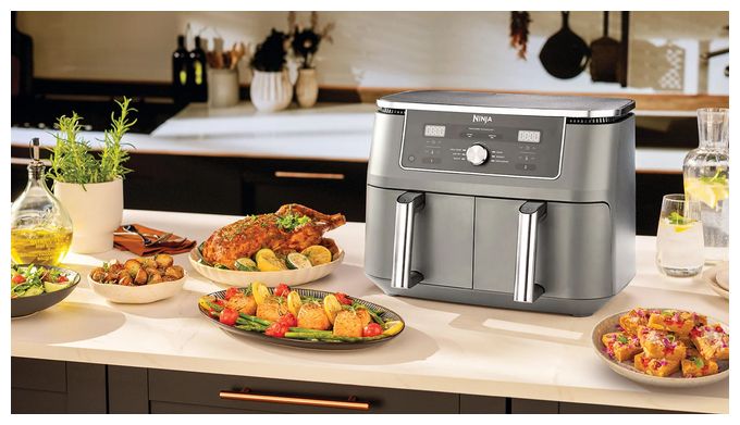 Doppel Heißluftfritteuse 9,5 l 2470 W  DZ400EU (Grau) 