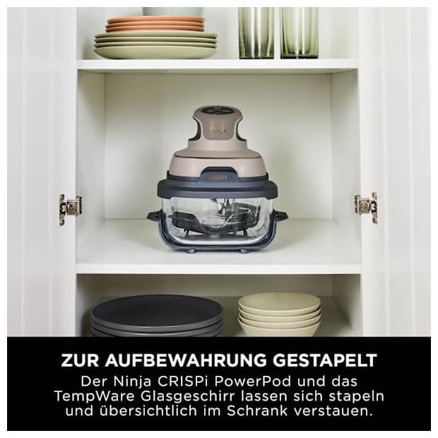 Heißluftfritteuse 3,8 l 1700 W (Grau, Steinfarbe, Transparent) FN101EU Crispi 