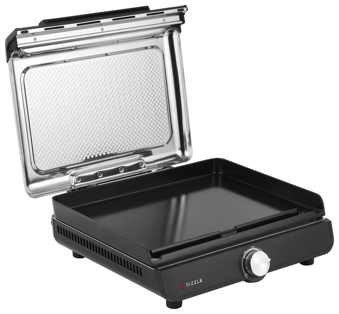 1 Zone(n) 1450 W mit 233 x 355 mm Fläche  GR101EU Sizzle Grillplatte + Plancha (Schwarz) 