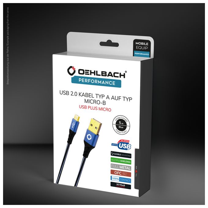0,48 Gbit/s Stecker Rundkabel USB A auf Micro-USB B 5 m  USB Plus Micro (Schwarz, Blau) 