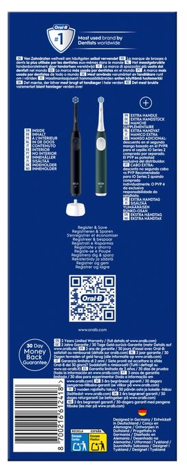 Vibrierende Zahnbürste für Erwachsene  iO Series 2 Duo (Schwarz, Grün) 