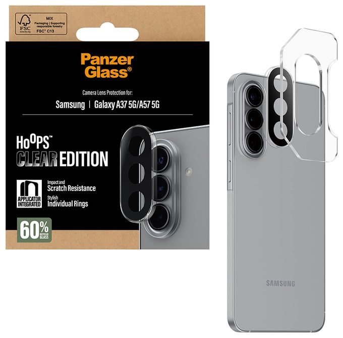 Klare Bildschirmschutzfolie Silikon für  Samsung Samsung - Galaxy A37 5G, Samsung - Galaxy A57 5G Kratzresistent, Schockresistent 16928 Hoops Kameraschutz 