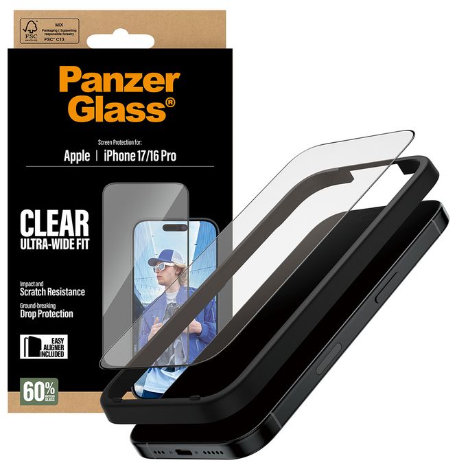 Klare Bildschirmschutzfolie Gehärtetes Glas, Polyethylenterephthalat, Silikon für  Apple Apple - iPhone 17, Apple - iPhone 16 Pro Kratzresistent, Schockresistent 30687 