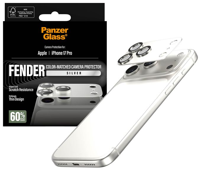 Klare Bildschirmschutzfolie Silikon für  Apple Apple - iPhone 17 Pro Kratzresistent, Schockresistent 59749 Fender Kameraschutz 