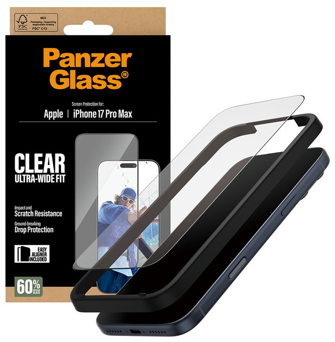 Klare Bildschirmschutzfolie Gehärtetes Glas, Polyethylenterephthalat, Silikon für  Apple Apple - iPhone 17 Pro Max Kratzresistent, Schockresistent 66497 