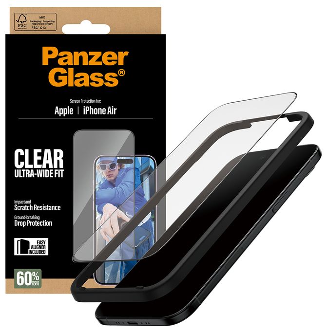Klare Bildschirmschutzfolie Gehärtetes Glas, Polyethylenterephthalat, Silikon für  Apple Apple - iPhone Air Kratzresistent, Schockresistent 76830 