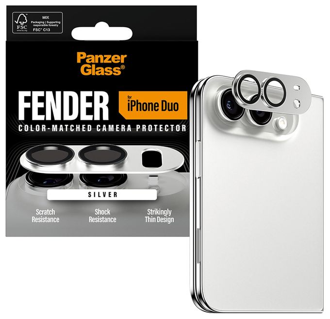 Fender Kameraschutz Silber iPhone Duo 