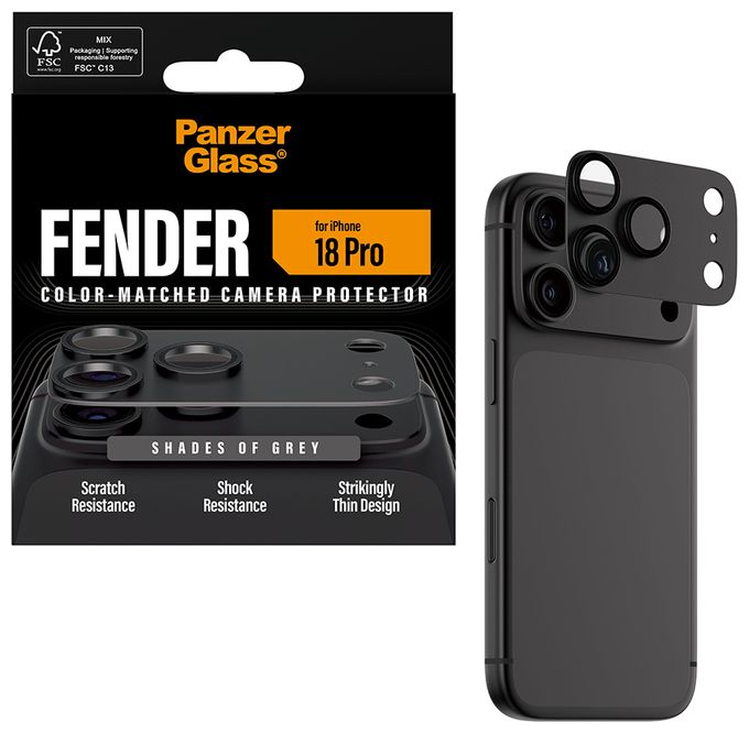 PanzerGlass® Fender Kameraschutz Shades of Grey iPhone 18 Pro 