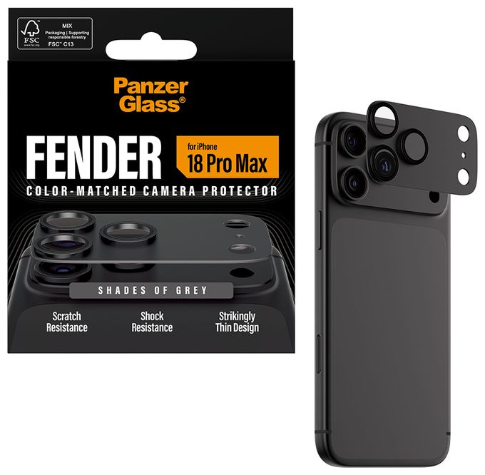 PanzerGlass® Fender Kameraschutz Shades of Grey iPhone 18 Pro Max 