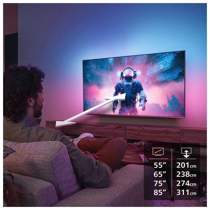 MiniLed 2,16 m (85 Zoll) Fernseher 4K Ultra HD IntelliSound VESA 300 x 300 mm 85MLED910/12 