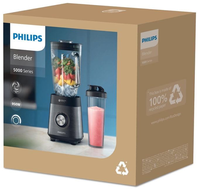 2 l Standmixer 6 Geschwindigkeiten 1200 W  Serie 5000 HR3041/00 (Anthrazit, Schwarz) 