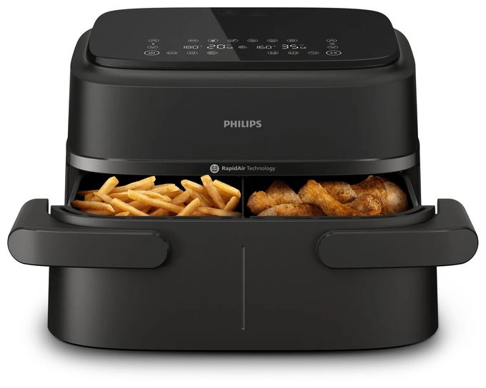 Doppel Heißluftfritteuse 7 l 2450 W  Series 1000 NA150/00 (Schwarz) 