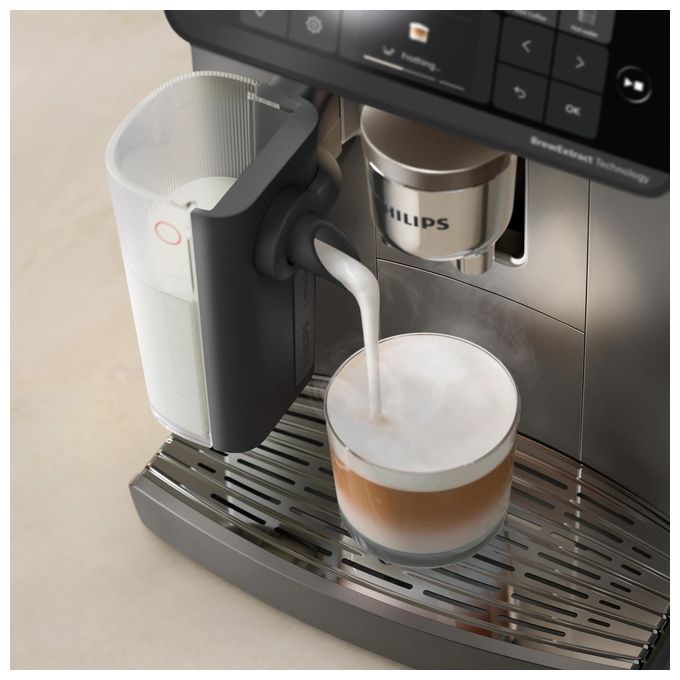Kaffeevollautomat 15 bar 1,9 l 275 g (Cashmere Grey) Series 6000 EP6551/91 LatteGo Pro Aromis 