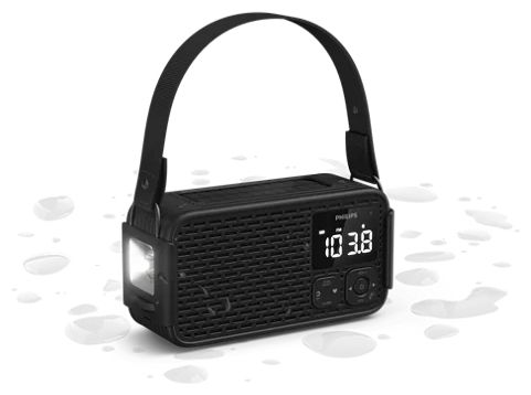 FM, AM Radio Tragbar Staubgeschützt, Wasserfest IP55  TAR3500/00 (Schwarz) 