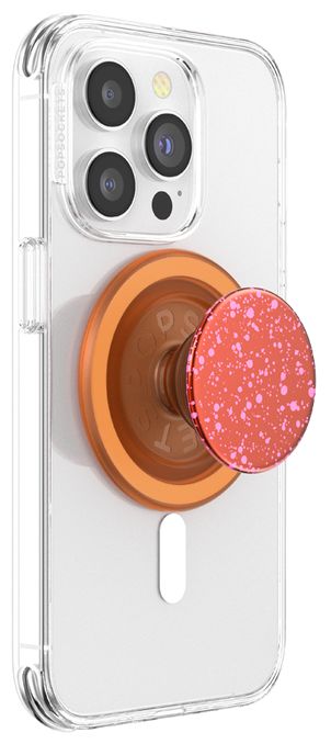 Fingerring  PopGrip Aluminum Clay Speckle (Orange, Rot) 