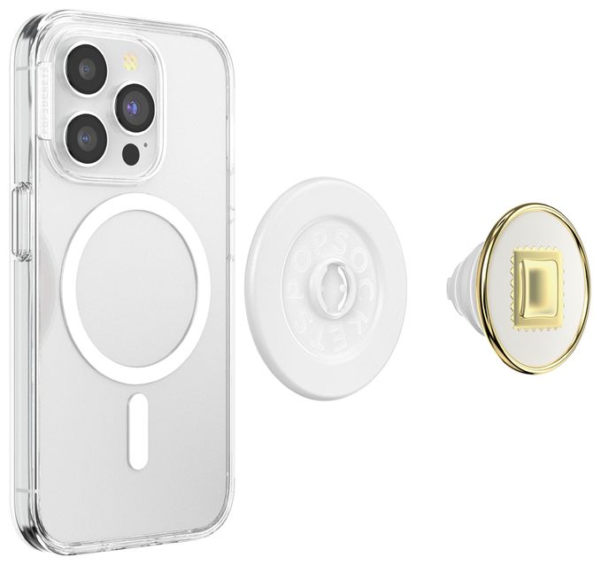Fingerring (Gold, Transparent, Weiß) PopGrip Enamel Raviolo 