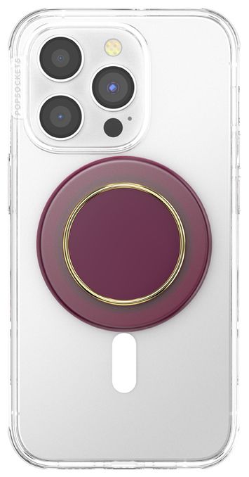 Fingerring für Apple iPhone 12+  PopGrip MagSafe Luxe Red Wine Ename (Gold, Violett) 