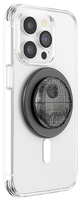 Fingerring für Apple iPhone 12+  PopGrip MagSafe Enamel Death Star (Schwarz) 