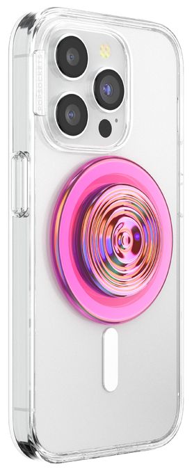 Fingerring für Apple iPhone 12+  PopGrip MagSafe Ripple Iridescent Aviation Opalescent (Pink) 