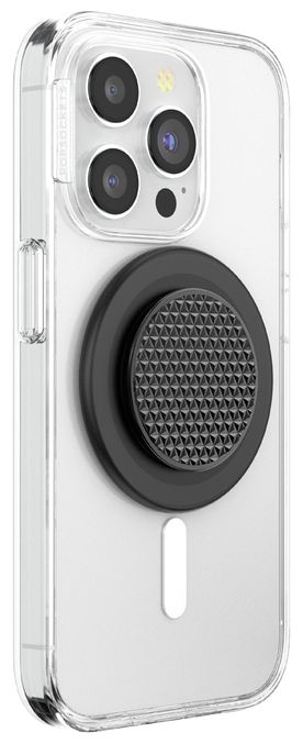 Fingerring für Apple iPhone 12+  PopGrip MagSafe Triangle Knurl Black Aluminum (Schwarz) 