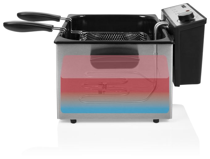 Doppel Fritteuse 5 l 3270 W  185000 (Schwarz, Edelstahl) 
