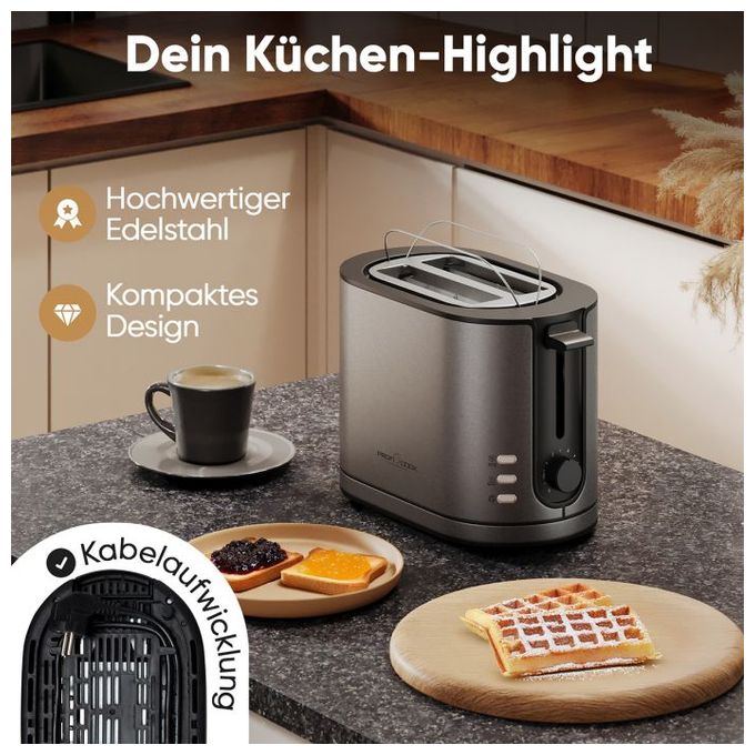 Toaster 950 W 2 Scheibe(n)  PC-TA1291 (Anthrazit) 
