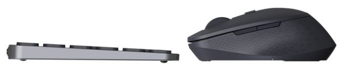 Büro Tastatur RF Wireless + Bluetooth 2.4 GHz  9810M (Dunkles Grau) 