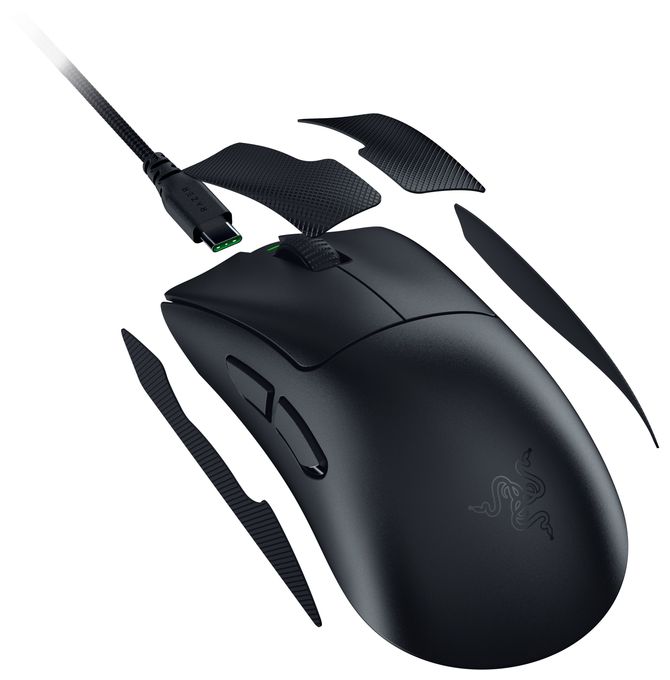 45000 DPI Gaming Maus Optisch  DeathAdder V4 Pro (Schwarz) 