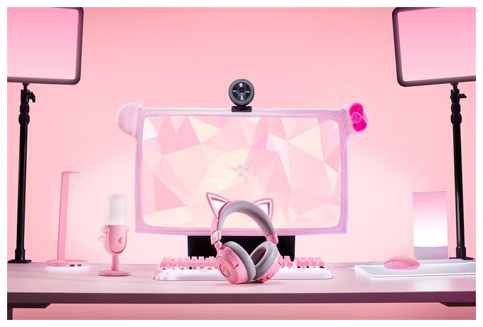 Over Ear Bluetooth Kopfhörer kabelgebunden&kabellos 70 h Laufzeit USB Typ-A  Kraken Kitty V3 Pro (Rose) 