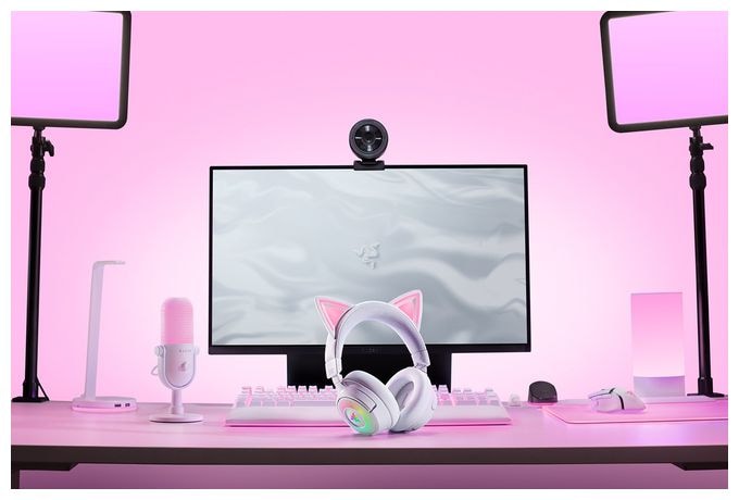 Over Ear Bluetooth Kopfhörer kabelgebunden&kabellos 70 h Laufzeit USB Typ-A  Kraken Kitty V3 Pro (Weiß) 