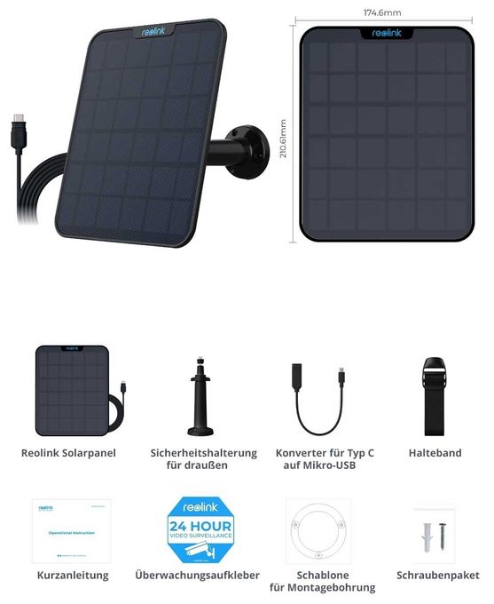 Solarpanel IP65 Außen  Solarpanel 2 Solarpanel (Schwarz) 