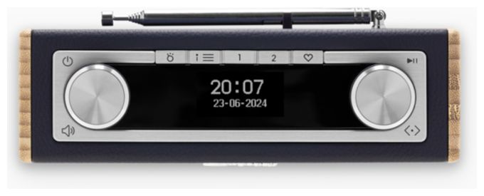 Bluetooth DAB, DAB+, FM Radio Tragbar  Rambler Uno (Bambus, Navy) 