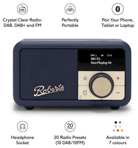 DAB, DAB+, FM Radio Tragbar  Revival Petite 2 (Blau) 