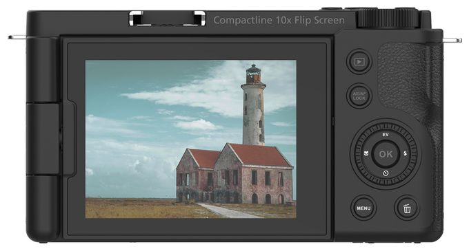 Kompaktkamera 10x Opt. Zoom  Compactline 10x Flip Screen (Schwarz) 