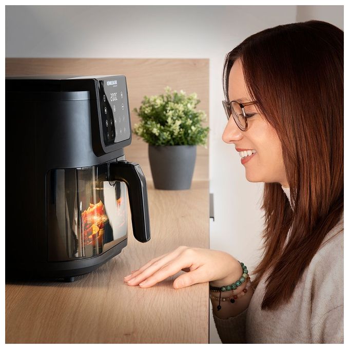 Heißluftfritteuse 8 l 1700 W  FRH1700XXL (Schwarz, Edelstahl) 