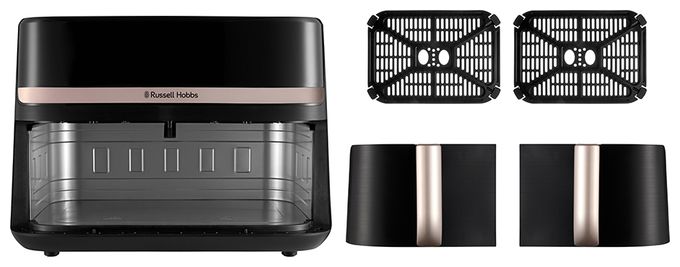 Doppel Heißluftfritteuse 9 l 2800 W  27680-56	SatisFry Dual Basket (Schwarz) 