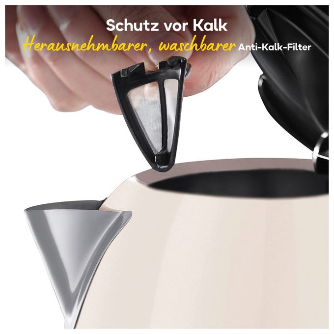1,7 l Wasserkocher 2400 W  28510-70 Colours Plus (Schwarz, Hellrosa) 