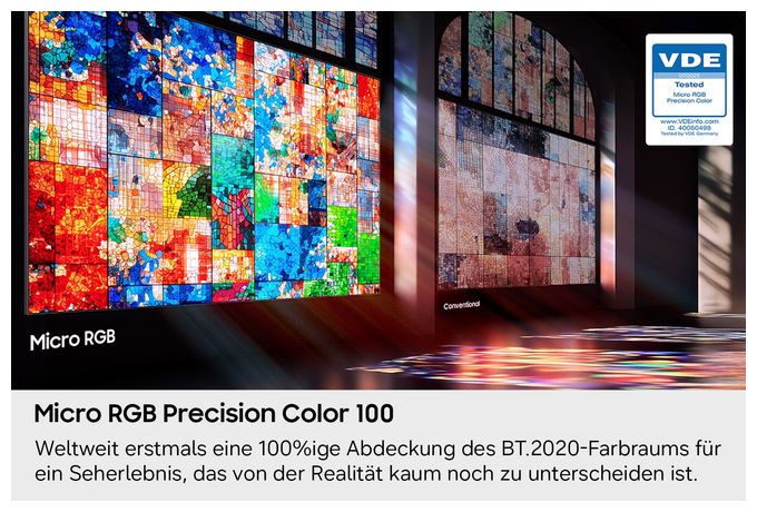 Micro RGB 2,16 m (85 Zoll) Fernseher 4K Ultra HD VESA 600 x 400 mm  GMR85R85HAUXZG (Schwarz, Titan) 