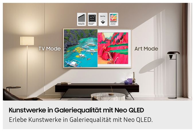 NeoQLED 165,1 cm (65 Zoll) Fernseher 4K Ultra HD VESA 400 x 300 mm GQ65LS03FWU The Frame Pro 