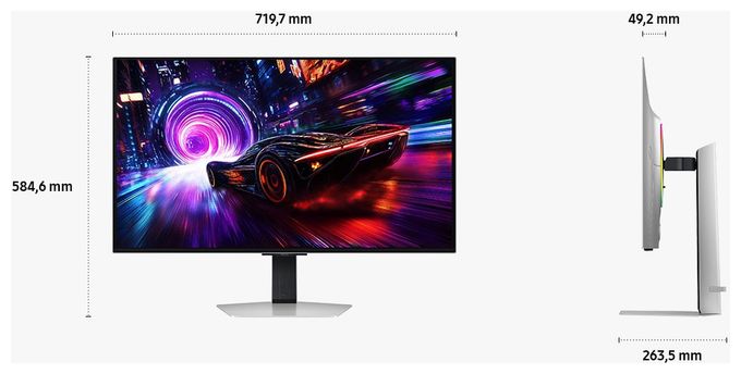 4K Ultra HD Monitor 81,3 cm (32 Zoll) 16:9 0,03 ms 250 cd/m²  Odyssey LS32FG814SUXEN (Silber) 