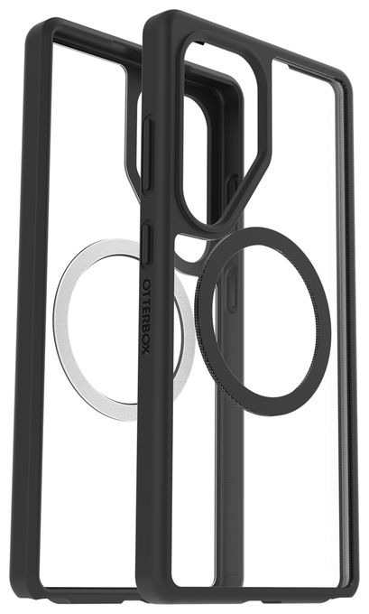Cover für Samsung Galaxy S25+ (Schwarz, Transparent) Otterbox React Magnet Case 