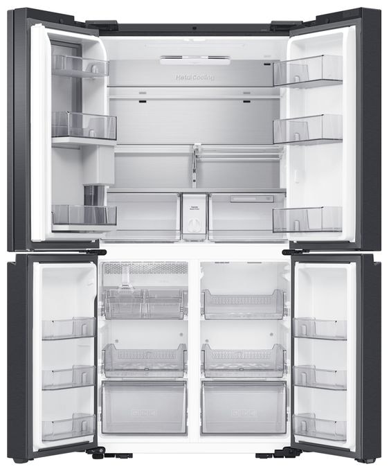 Side-by-Side Kühl-/ Gefrierkombination French Door 386 l / 250 l 365 kWh NoFrost 1830 mm x 912 mm  RF65DG9H0EB1 (Schwarz) 
