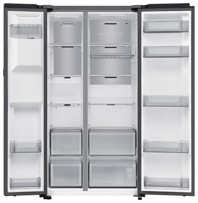 Side-by-Side Kühl-/ Gefrierkombination 409 l / 225 l 180 kWh 1780 mm x 912 mm  RS80F66KBF (Schwarz) 