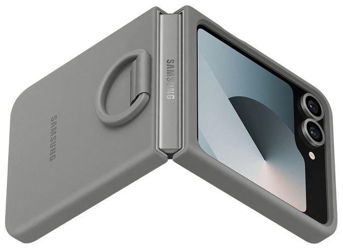 Cover für Samsung Galaxy Z Flip6  Silicone Case Ring (Grau) 